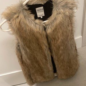 Zara faux fur vest beige size small